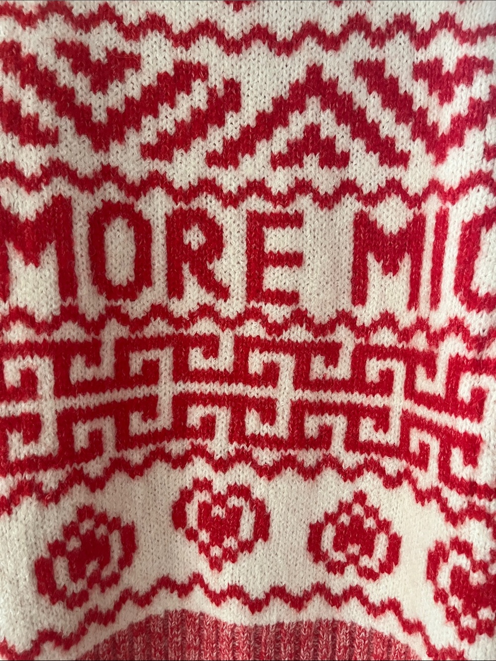 H&M Red and Cream Fair Isle Crewneck Sweater - Picture 3 of 5